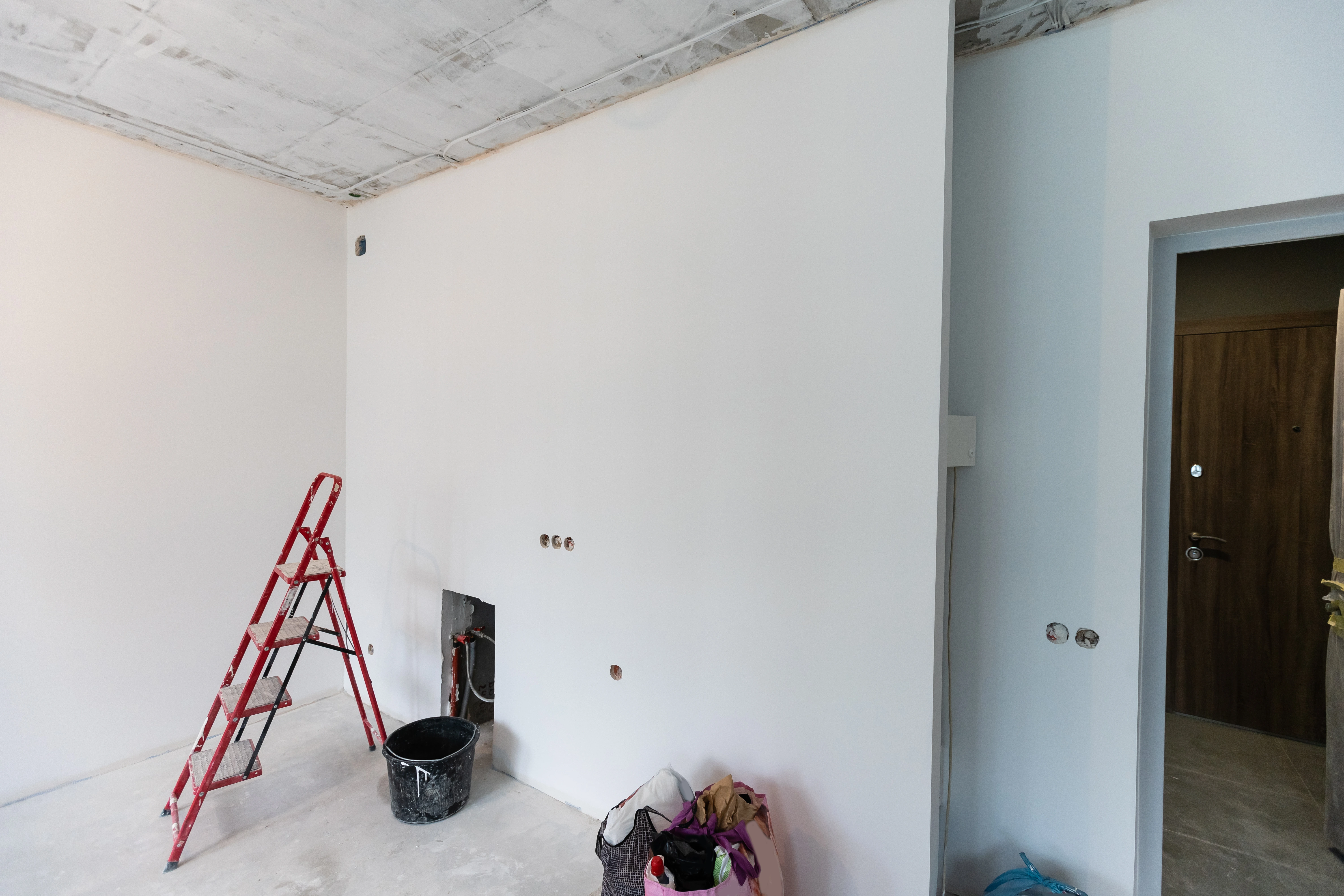 Detalhe do acabamento em parede de Drywall